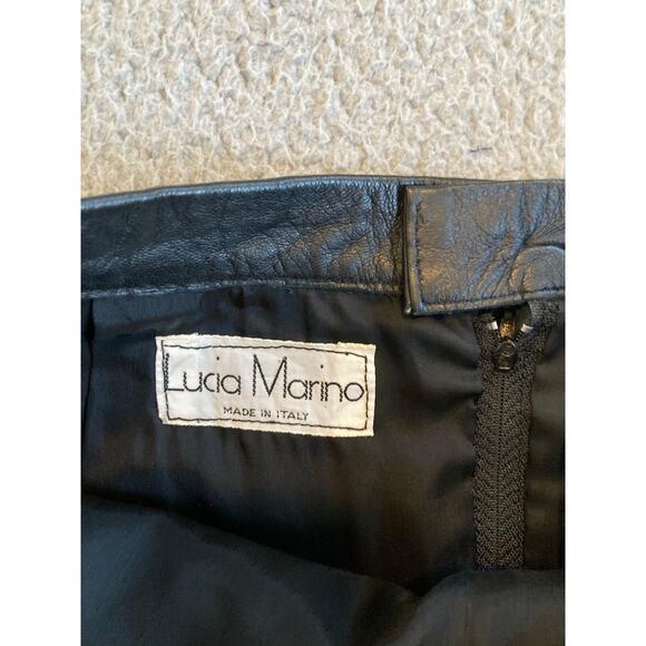 Lucia Marino Leather Skirt XS Small Made In Italy Pencil Knee Old Money Luxury - Picture 7 of 12